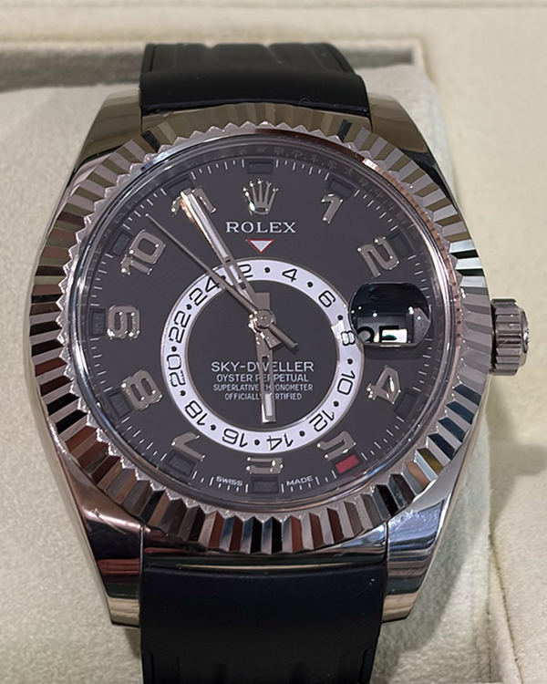 Rolex Sky-Dweller 42MM Chocolate Dial Aftermarket Rubber Strap (326135)