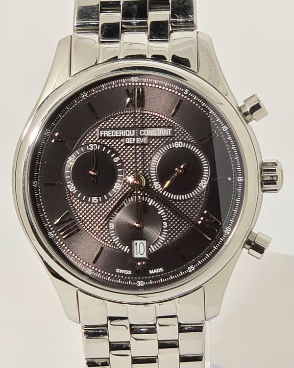 No Reserve - 2023 Frederique Constant Geneve 40MM Quartz Grey Dial Steel Bracelet (FC-292MG5B6B)