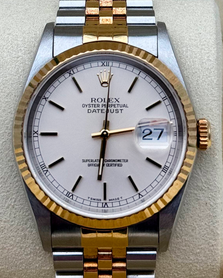 1998 Rolex Datejust 36MM Silver Dial Two-Tone Jubilee Bracelet (16233)