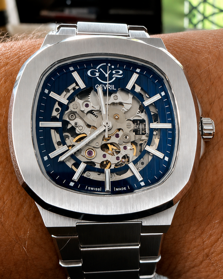 2025 Gevril Potente 40MM Blue Dial Steel Bracelet (18110)