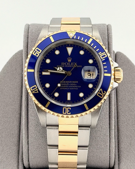 2000 (A Serial) Rolex Submariner Date "Bluesy" 40MM Blue Dial Two-Tone Oyster Bracelet (16613)