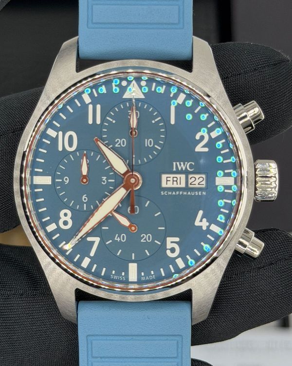 2026 IWC Schaffhausen Pilot Chronograph 41MM Blue Dial Rubber Strap (IW388117)