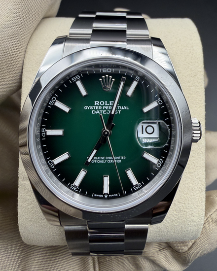 2026 Rolex Datejust 41MM Green Ombré Dial Oyster Bracelet (126300)