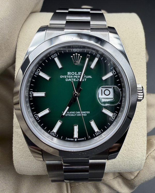 2026 Rolex Datejust 41MM Green Ombré Dial Oyster Bracelet (126300)