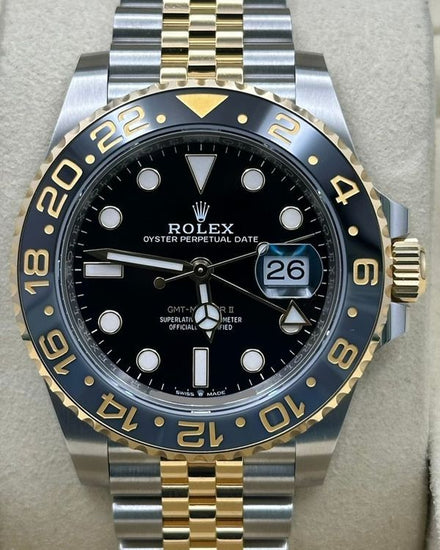 2025 Rolex GMT-Master II "Bumblebee" 40MM Black Dial Two-Tone Jubilee Bracelet (126713GRNR)