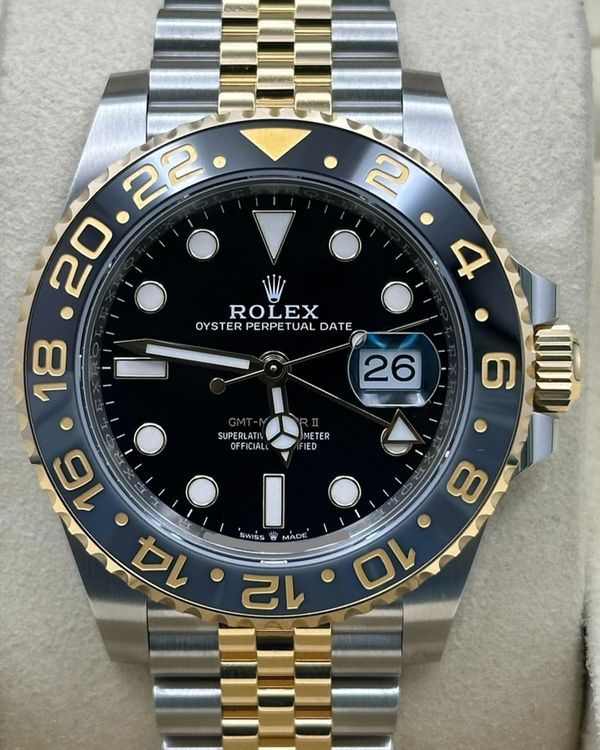 2025 Rolex GMT-Master II "Bumblebee" 40MM Black Dial Two-Tone Jubilee Bracelet (126713GRNR)