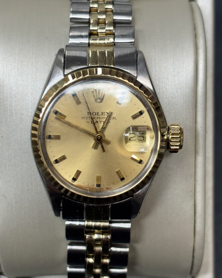 1969 Rolex Oyster Perpetual Lady Date 26MM Champagne Dial Two-Tone Jubilee Bracelet (6517)