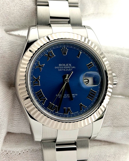 2014 Rolex Datejust II 41MM Blue Dial Oyster Bracelet (116334)