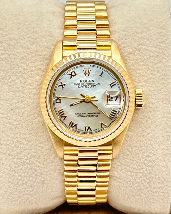 1991 Rolex Lady-Datejust 26MM Mother of Pearl Dial Yellow Gold President Bracelet (69178)