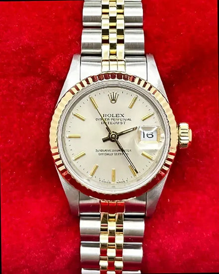 1990 (E Serial) Rolex Lady-Datejust 26MM Silver Dial Two-Tone Jubilee Bracelet (69173)
