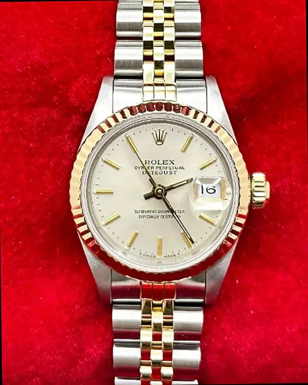 1990 (E Serial) Rolex Lady-Datejust 26MM Silver Dial Two-Tone Jubilee Bracelet (69173)
