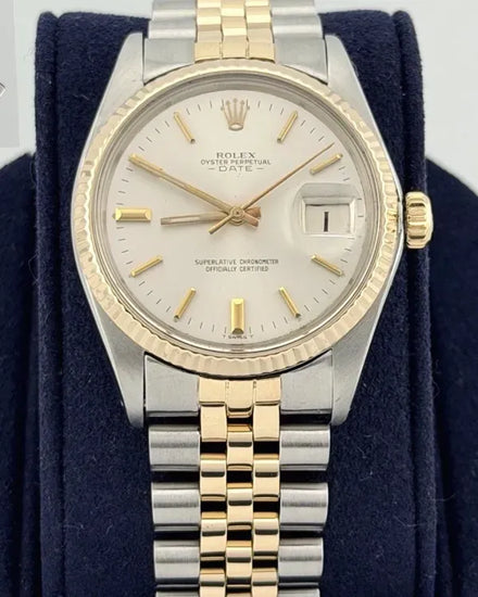 Rolex Oyster Perpetual Date 34MM Silver Dial Two-Tone Jubilee Bracelet (1500)