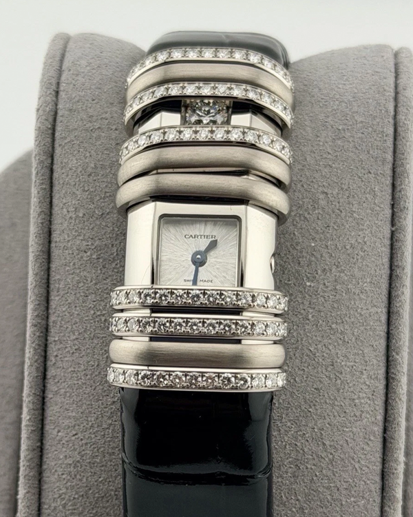Cartier Declaration 38MM Quartz Silver Dial Leather Strap (WT000450)