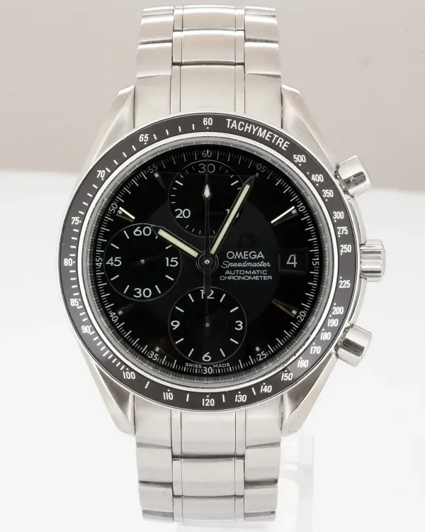 No Reserve - 2007 Omega Speedmaster Date 40MM Black Dial Steel Bracelet (3210.50.00)