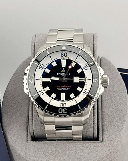 2022 Breitling Superocean 46MM Black Dial Steel Bracelet (A17378)