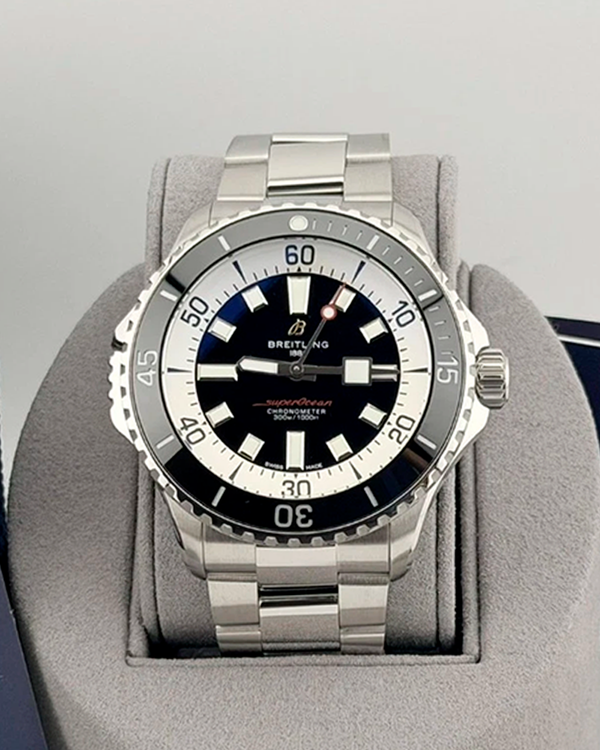 2022 Breitling Superocean 46MM Black Dial Steel Bracelet (A17378)