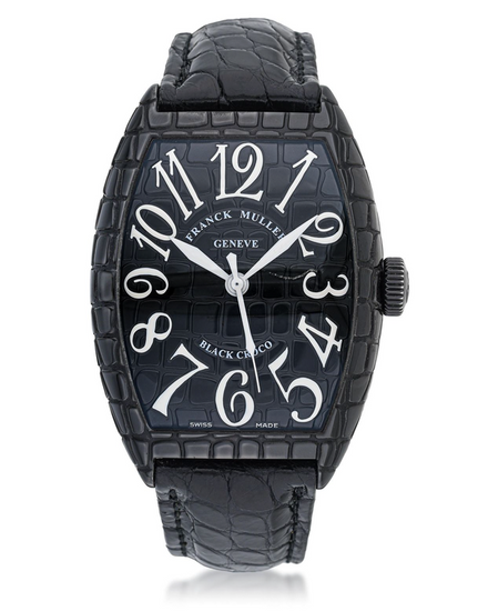 2019 Franck Muller Cintrée Curvex "Black Croco" 39MM Black Dial Leather Strap (8880 SC BLK CRO)