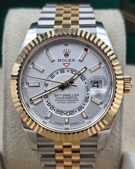 2023 Rolex Sky-Dweller 42MM White Dial Two-Tone Jubilee Bracelet (336933)