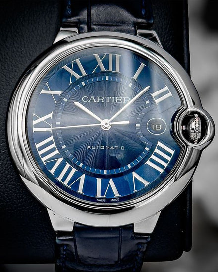 2018 Cartier Ballon Bleu 42MM Blue Dial Leather Strap (WSBB0025)