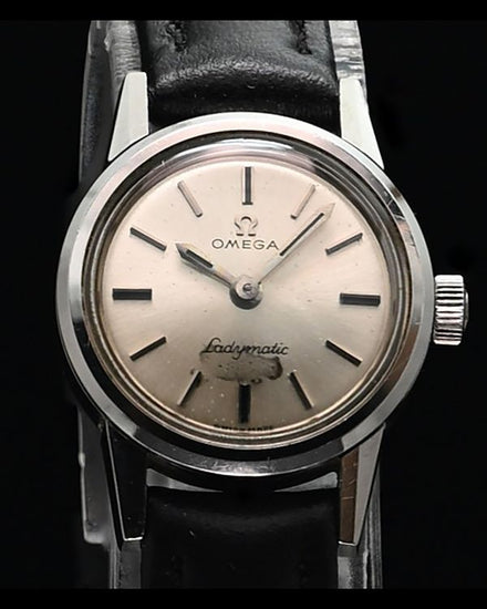 Omega Ladymatic Seamaster 20MM Silver Dial Aftermarket Leather Strap (565.001)