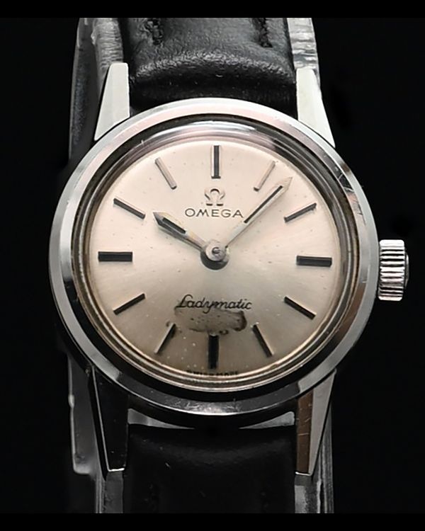 Omega Ladymatic 20MM Silver Satin Dial Aftermarket Leather Strap (565.001)