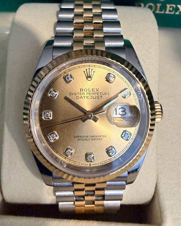 2025 Rolex Datejust 36MM Champagne Dial Two-Tone Jubilee Bracelet (126233)