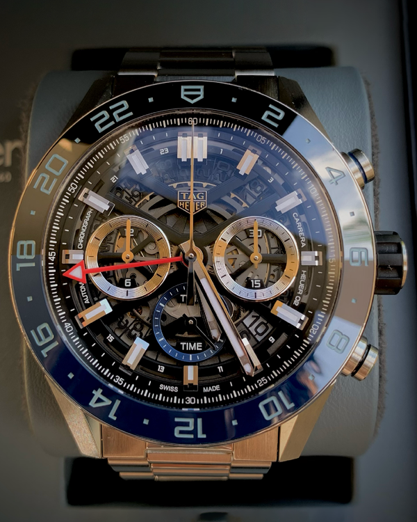2018 Tag Heuer Carrera Caliber 02 GMT Steel Skeleton Dial (CBG2A1Z.BA0658)