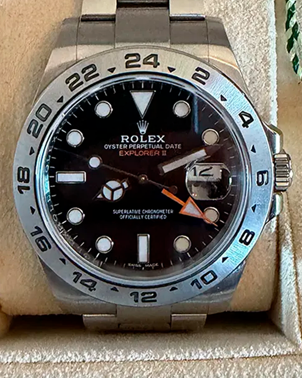 No Reserve - 2018 Rolex Explorer II 42MM Black Dial Oyster Bracelet (216570)