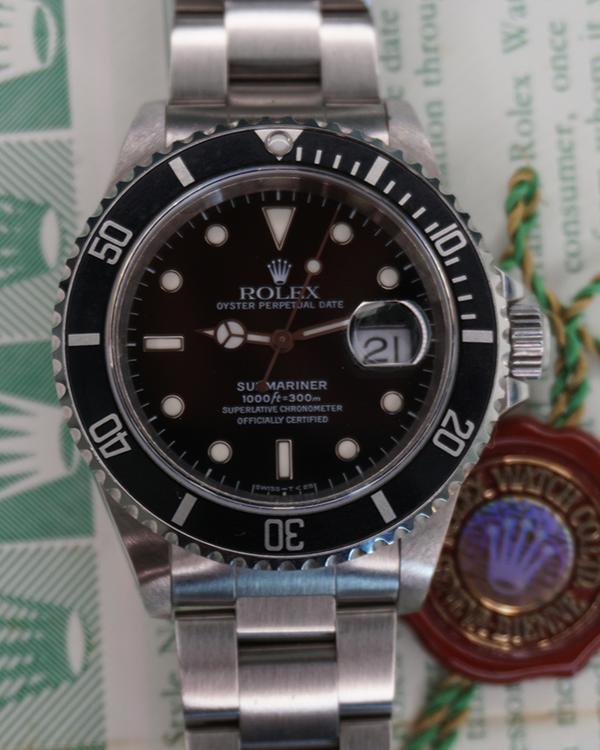 1998 Rolex Submariner Date 40MM Black Dial Oyster Bracelet (16610)