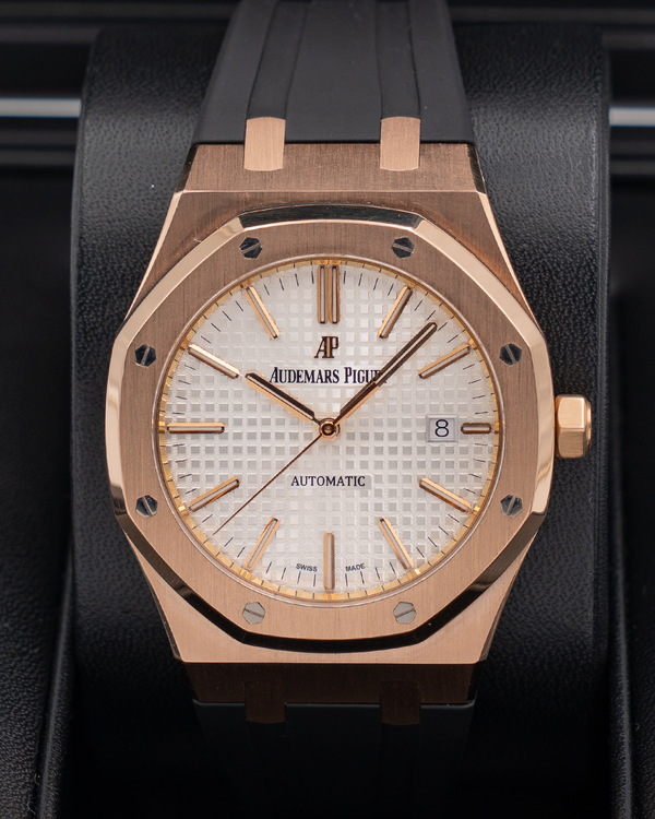 2014 Audemars Piguet Royal Oak 41MM Silver Dial Rubber Strap (15400OR)
