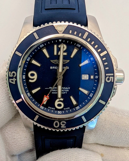 2020 Breitling Superocean II 44MM Blue Dial Rubber Strap (A17367D81C1A1)