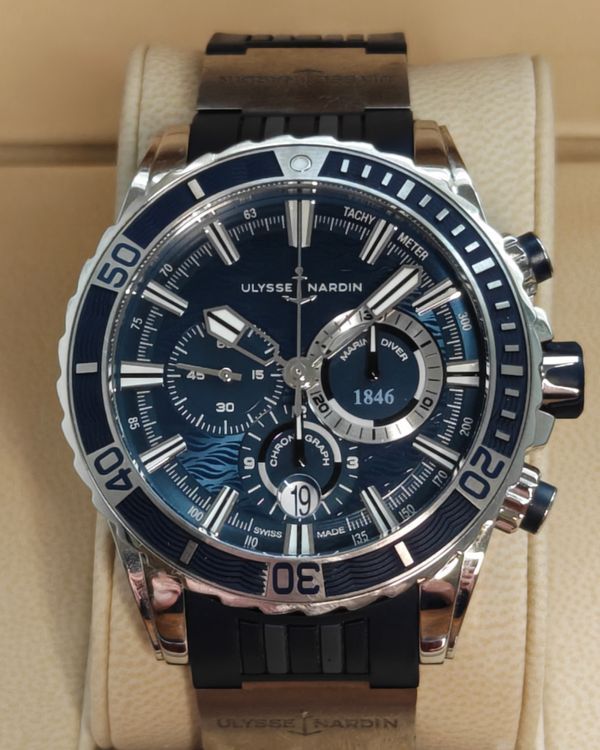 Ulysse Nardin Diver Chronograph 44MM Blue Dial Rubber Strap (1503-151-3/93)