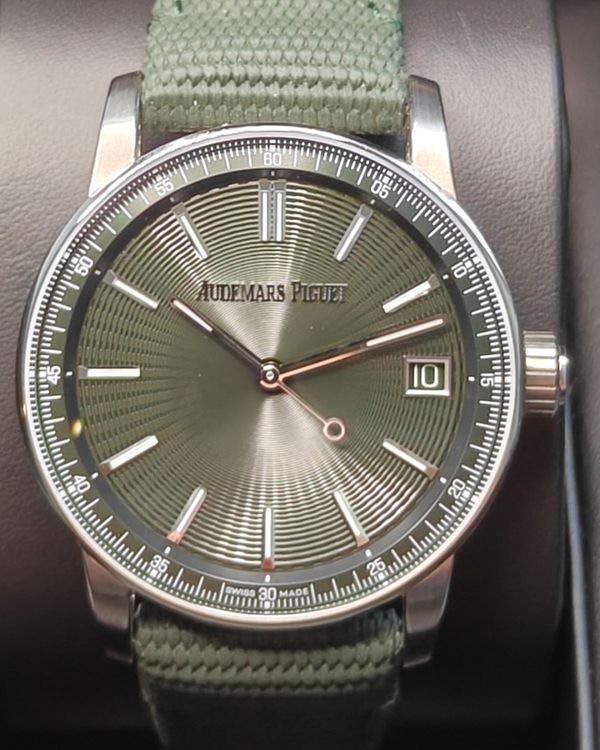 2024 Audemars Piguet Code 11.59 41MM Green Olive Dial Textile Strap (15210ST.OO.A056KB.01)