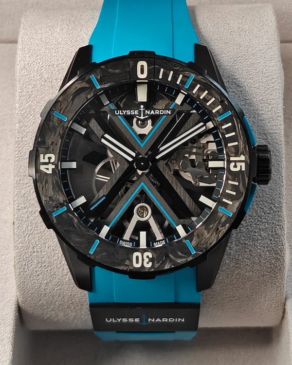 2024 Ulysse Nardin Diver X Skeleton Azure 44MM Skeleton Dial Rubber Strap (3723-170-2B/3A)