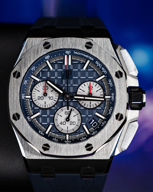 2023 Audemars Piguet Royal Oak Offshore Chronograph 43MM Blue Dial Rubber Strap (26420TI.OO.A027CA.01)