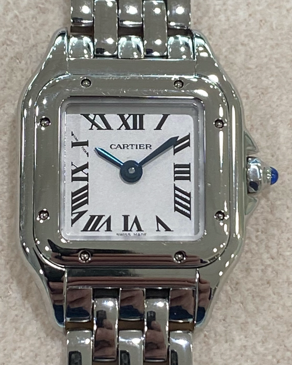 No Reserve - 2023 Cartier Panthère De Cartier Mini 19MM Quartz Silver Dial Steel Bracelet (WSPN0019)