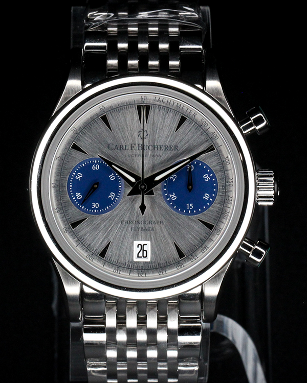 No Reserve - 2026 Carl F. Bucherer Manero Flyback 40MM Silver Dial Steel Bracelet (00.10927.08.13.23)