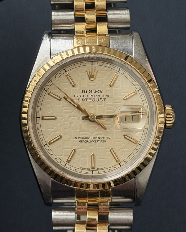 Rolex Datejust 36MM Ivory "Jubilee Motif" Dial Two-Tone Jubilee Bracelet (16233)