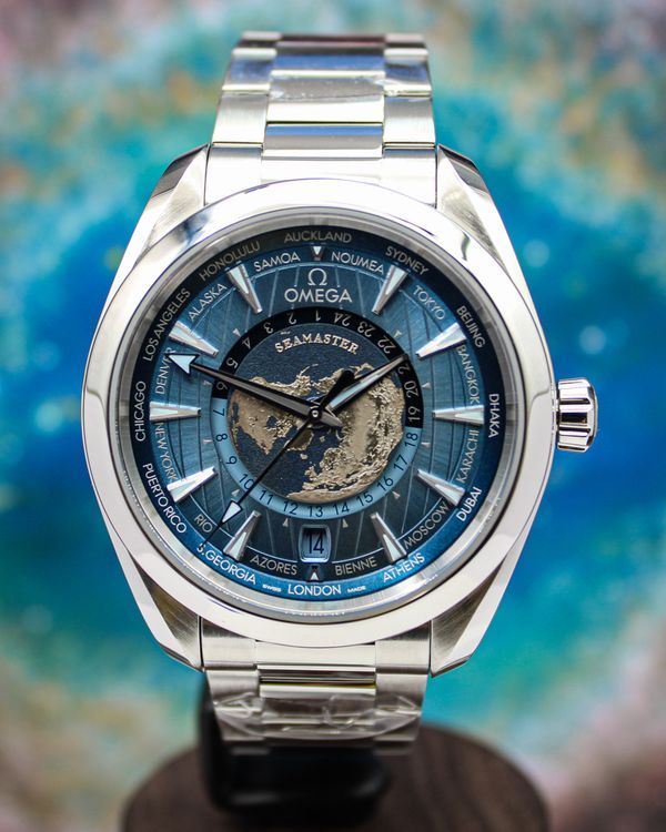 2026 Omega Seamaster Aqua Terra 150M Worldtimer "Summer Blue" 43MM Blue Dial Steel Bracelet (220.10.43.22.03.002)