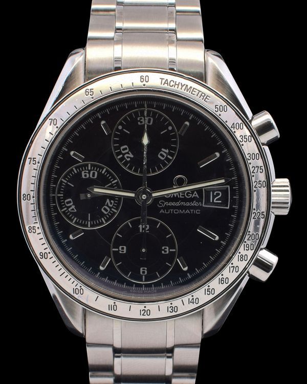 2002 Omega Speedmaster Date 39MM Black Dial Steel Bracelet (3513.50.00)