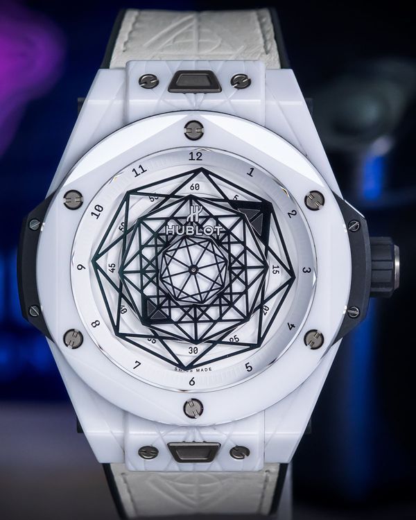 2020 Hublot Big Bang Unico Sang Bleu L.E. 45MM White Dial Leather Strap (415.HX.2027.VR.MXM19)