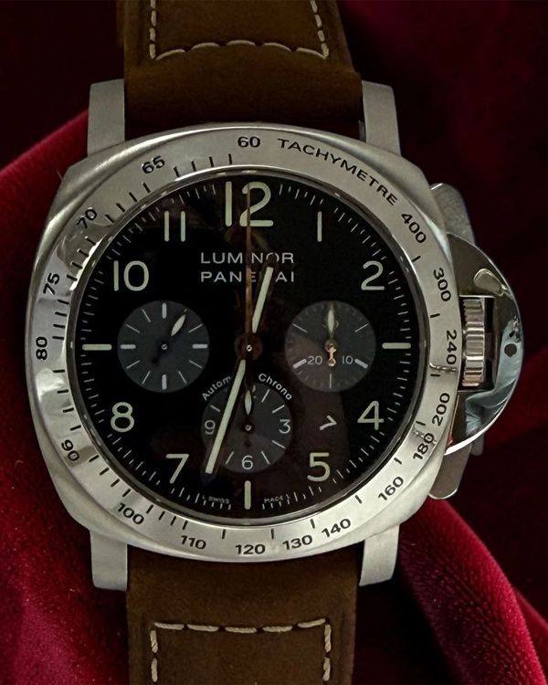 2003 Panerai Luminor Chrono 44MM Black Dial Rubber Strap (PAM00162)