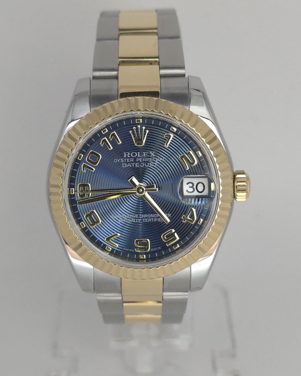 2010 Rolex Lady-Datejust 31MM Blue Dial Two-Tone Oyster Bracelet (178273)