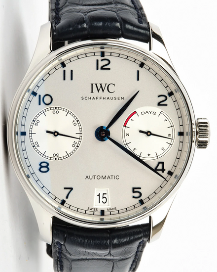 2021 IWC Schaffhausen Portugieser 7 Days 42.3MM Silver Dial Leather Strap (IW500705)