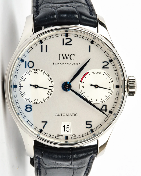 2021 IWC Schaffhausen Portugieser 7 Days 42.3MM Silver Dial Leather Strap (IW500715)
