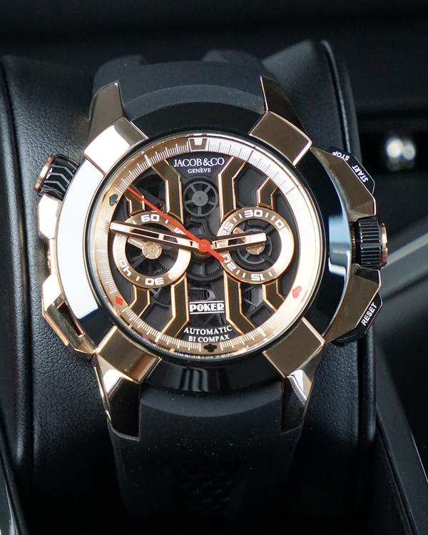 2024 Jacob & Co. Epic X Chrono "Poker" L.E. 47MM Skeleton Dial Rubber Strap (EC311.42.AA.AA.A)