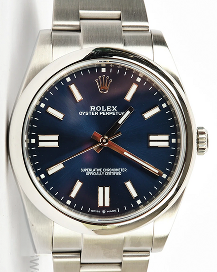 Rolex Oyster Perpetual 41MM Blue Dial Oyster Bracelet (124300)