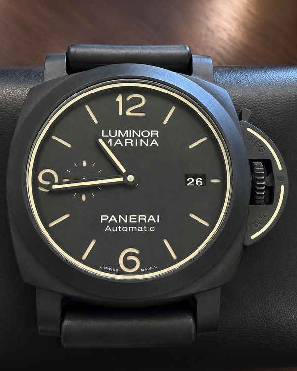 2021 Panerai Luminor 44MM Black Dial Rubber Strap (PAM01118)