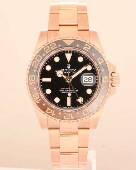 No Reserve - 2023 Rolex GMT-Master II "Rootbeer" 40MM Black Dial Rose Gold Oyster Bracelet (126715CHNR)
