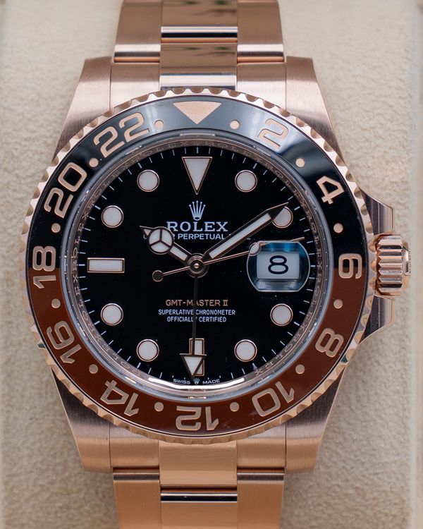 2023 Rolex GMT-Master II "Rootbeer" 40MM Black Dial Rose Gold Oyster Bracelet (126715CHNR)